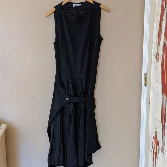 Paco Rabanne Pleated Black Dress - Picture 3 of 5